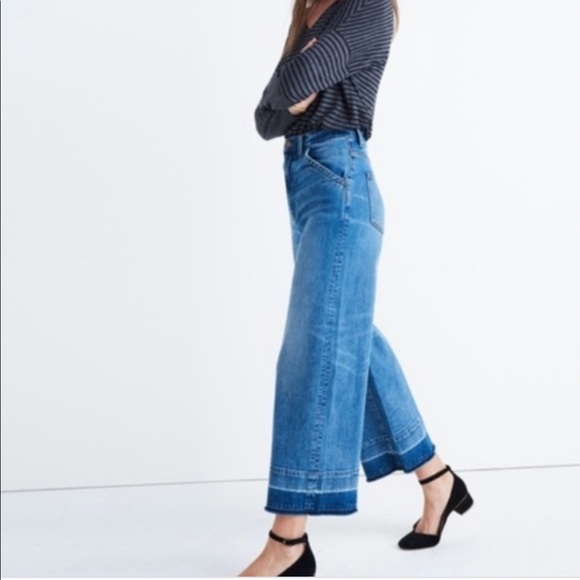 Madewell Denim - Madewell Raw Edge Cropped Wide Leg Jeans NWT Sz 31